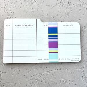 Photo Box Index Cards - Dividers - Package of 12 Cards